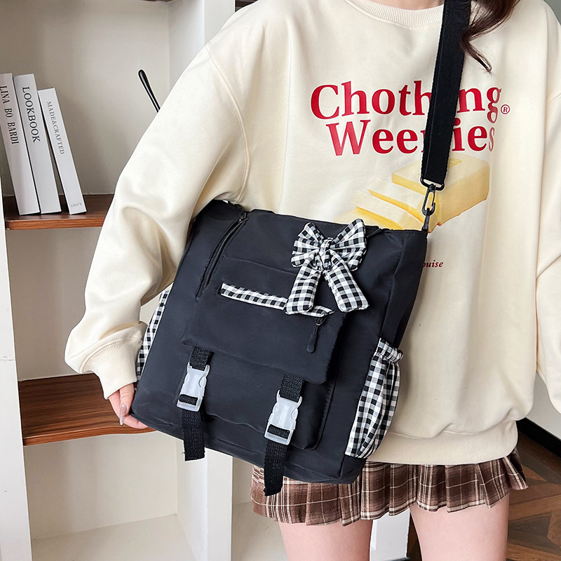 2024 nueva bolsa de hombro de gran capacidad de niña suave bolsas de mano estudiantes de clase bolsa de viaje bolsa de mano