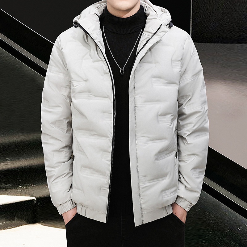 5XL - 8XL chaqueta de plumón de tamaño extra hombre chaqueta de invierno cepillo de dientes corto espeso casual de plumón de plumón blanco hombre image 9