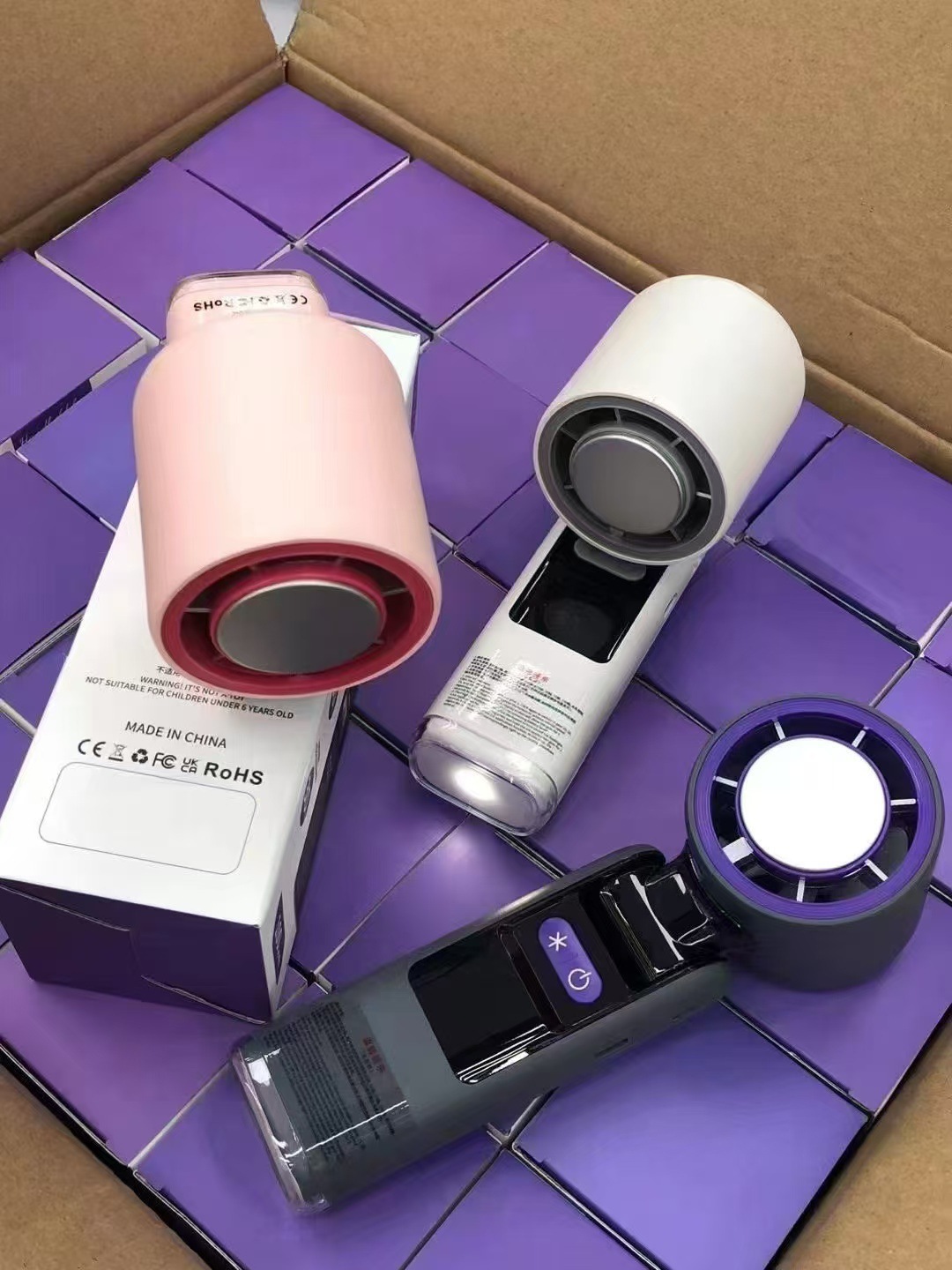 Mini Ventilador Portátil de Mano de ABS y PVC, Recargable por USB, Silencioso y Plegable, para Oficina, Camping y Viajes
