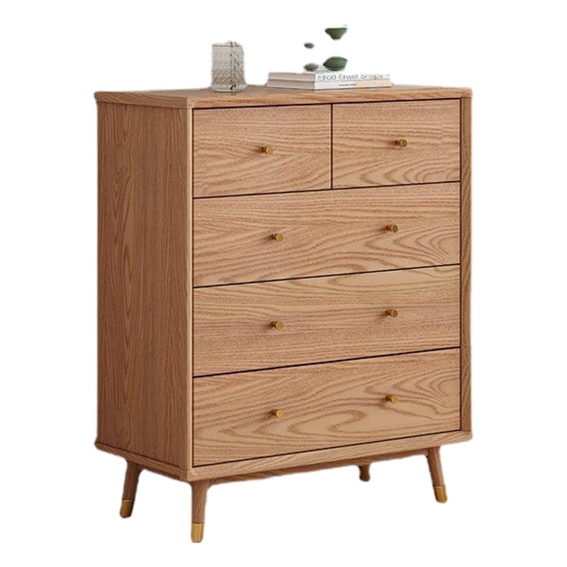Cajonera nórdica de madera de Fresno armario de seis cajones armario de almacenamiento de madera maciza armario de almacenamiento dormitorio simple sala de estar almacenamiento doméstico