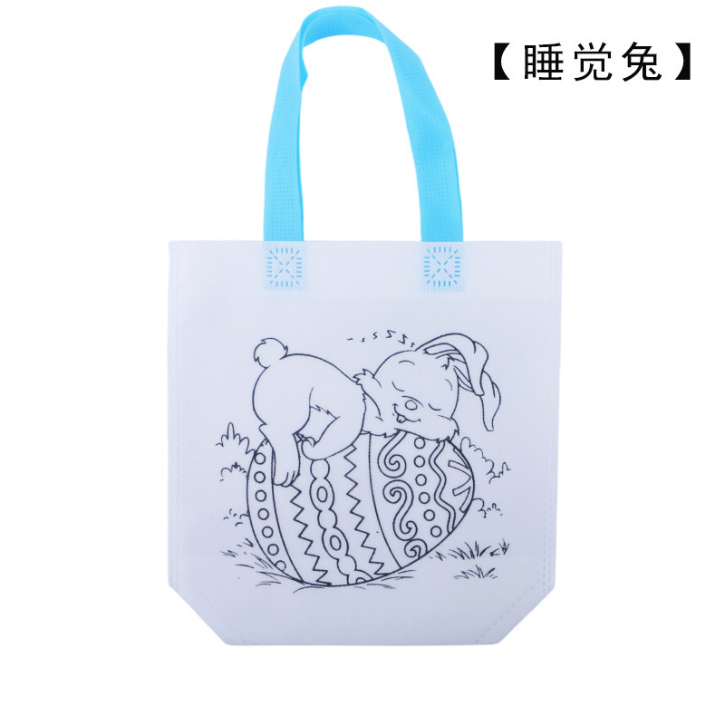 Bolsa de tela no tejida para graffiti, fiesta infantil, manualidades, pintura a mano, coloreado, bolso RPET CPCE