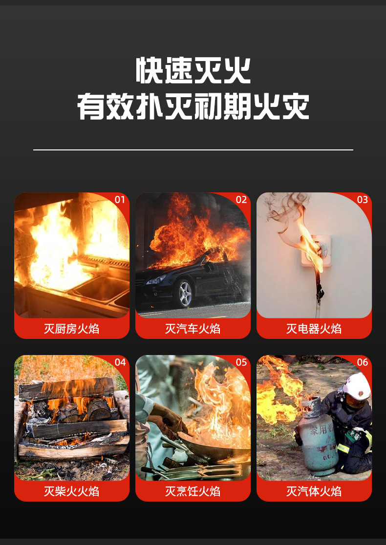 Tushun Water-Based Vehicle-Mounted Fire Extinguisher Small Portable Car Dry Powder Fire Extinguisher Household Fire Equipment Set 13B