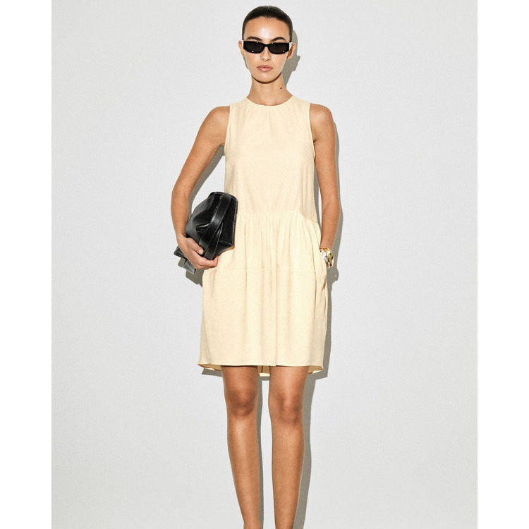 Cos Style Women's Clothing Mall Same Style Tulip Dress Casual Fit Dress Women's Yellow 2026 Summer New Product