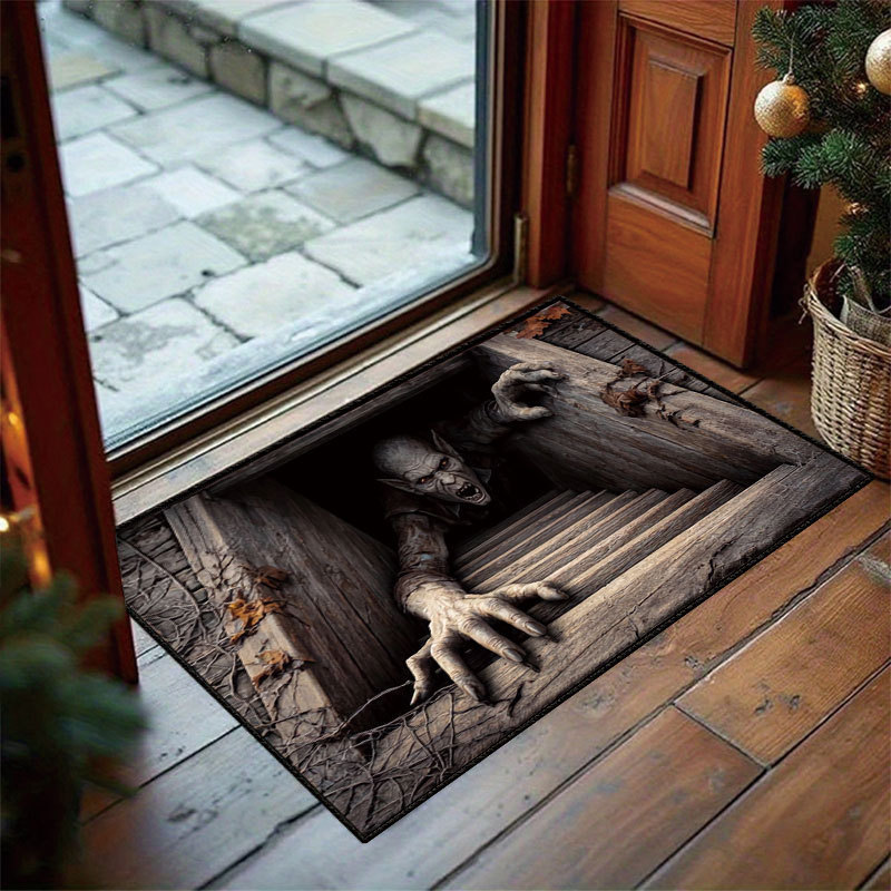 TEMU Cross-Border Visual Trap Halloween Doormat, Stain-Resistant and Easy to Clean Entryway Mat, Bathroom Absorbent Foot Mat