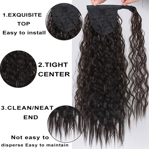 Magic Tape False Hair Ponytail Volume Corn Curl Synthetic High Ponytail Simulation Seamless Natural Band Ponytail