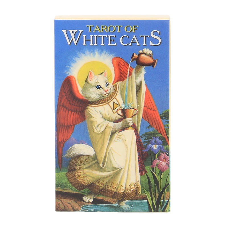 Cross-Border Hot Item White Cat Tarot Oracle Board Game Cards_voghion.com