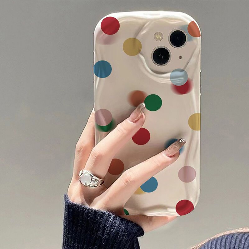 Colorful Polka Dots Suitable for Apple 17 Phone Case iPhone 16 New Model Pro Cute 14 Cartoon Max Female 13 Card Case Colorful Polka Dots Suitable for Apple 17 Phone Case iPhone 16 New Model Pro Cute 14 Cartoon Max Female 13 Card Case