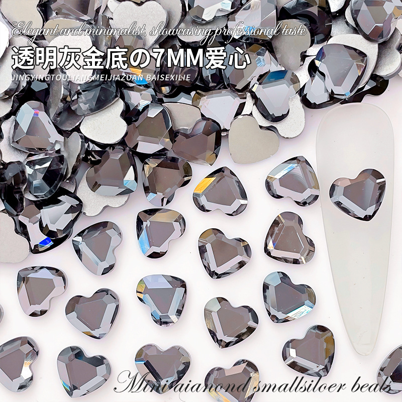 7mm love transparent gray gold base