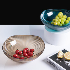 Chinese-style snack and fruit platter, stylish minimalist three-color dining fruit basket, modern fashionable candy snack plate
