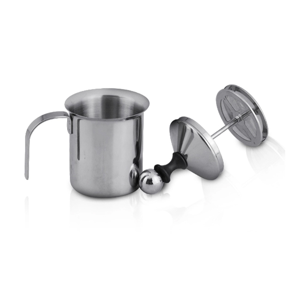 跨境原单不锈钢打泡器打奶器打奶泡咖啡奶造型拉花杯 带盖保温