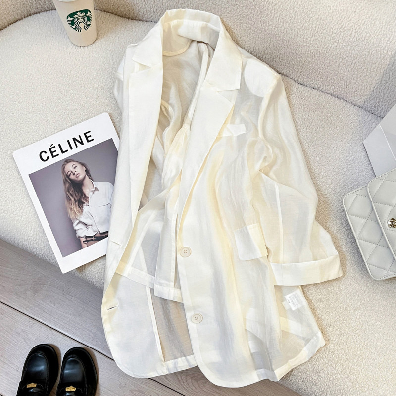 Summer Lightweight White Blazer for Women 2026 New Style High-End Commuter Casual Elegant Sun-Protective Suit Jacket