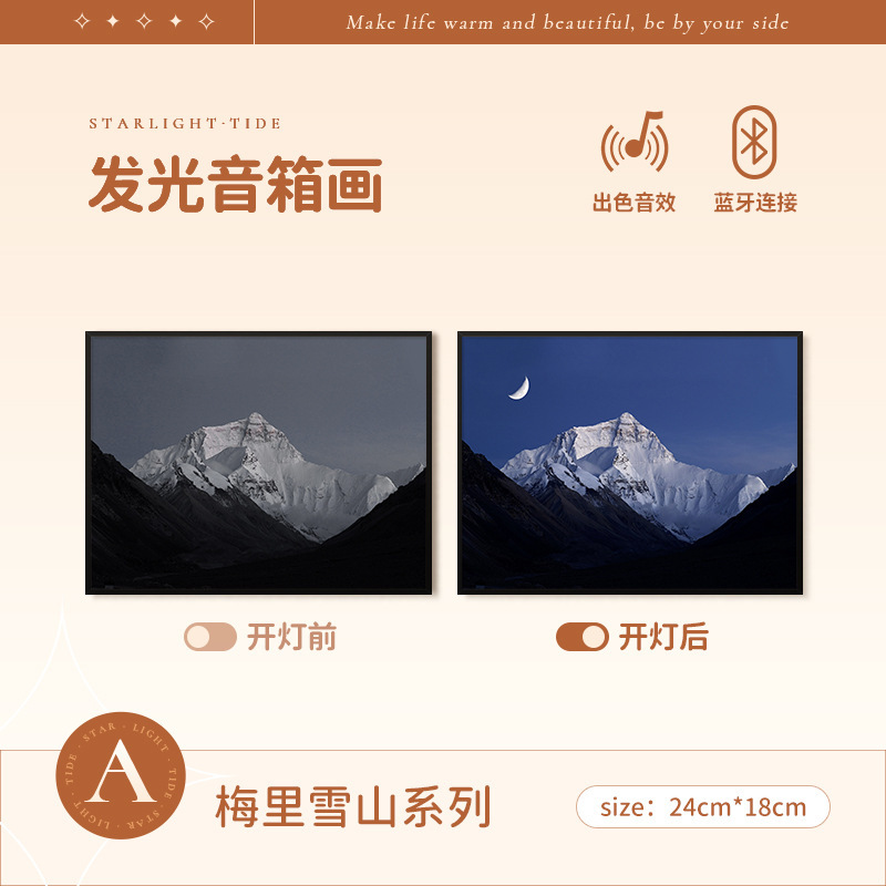 梵芸照明音響画総集家庭装飾品プレゼントデスクトップ装飾品bluetoothリチウム電池音響画|undefined