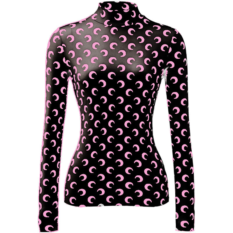 Star Mini Yang Same Clothes 2024 Autumn and Winter Stretch Slim Fit Inner T-Shirt Ice Silk Sun Protection Moon Base Top