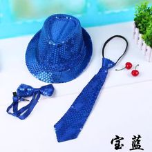 大人爵士帽礼帽表演演出亮片礼帽舞台舞蹈小孩帽子儿童节帽子