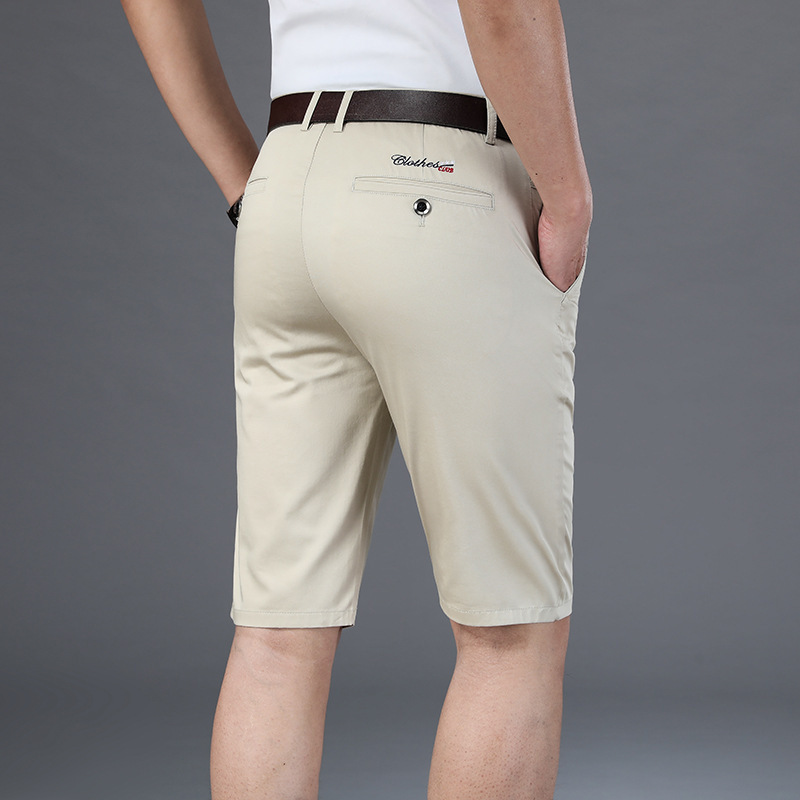 Casual Shorts Men's Ice Silk Summer Thin Outer Wear Business Pants Men's Pants Five-point Pants Straight-leg Loose Pants for Men