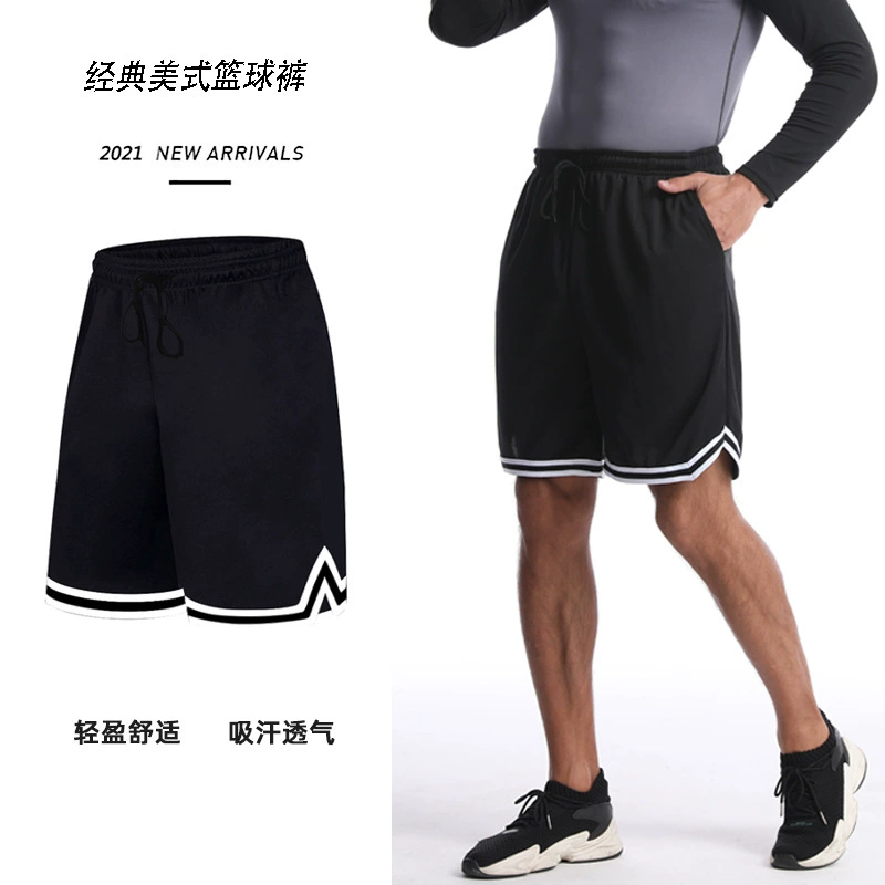 Трансграничная оптовая продажа американских баскетбольных штанов пять повседневных свободных колен для фитнеса быстросохнущие спортивные шорты для бега мужские летние