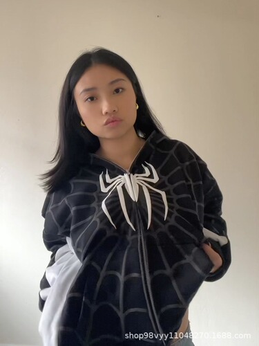 Marvel Gothic Dark Spider Full Zip Hooded Sweatshirt for Men and Women Loose Fit 3D Trendy Brand Sweatshirt Jacket