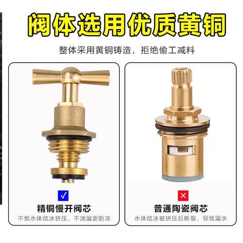 Tangke all-copper garden outdoor faucet anti-freeze crack spout hot and cold slow-open valve core nickel-plated faucet cross-border wholesale