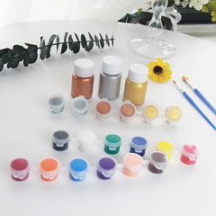 金屬色金色銀色銅色連體塗繪色素染料12色蠟燭石膏上色丙烯顏料