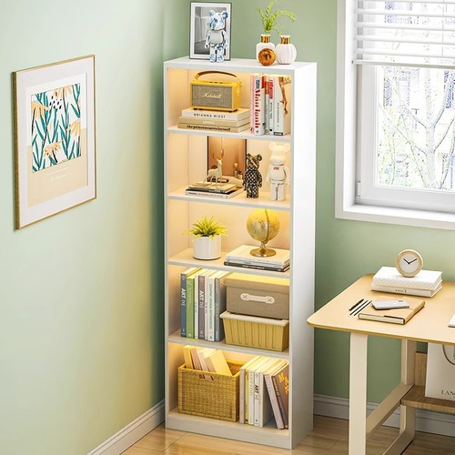 Bookcase modern simple dust-proof lattice cabinet with door combination vertical cabinet narrow cabinet storage cabinet storage bookshelf floor-standing solid wood