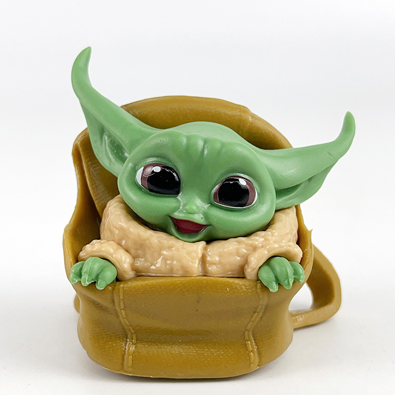 6 transfronterizos baby yoda yoda muñecas de oficina de mano juguetes de escritorio de automóviles Star Wars caja ciega