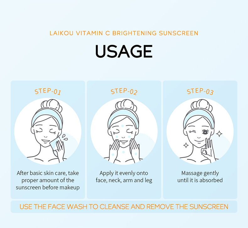 LAIKOU Vitamin C sunscreen Cream 50g from the manufacturer's supply brightening skin tone and moisturizing undefined