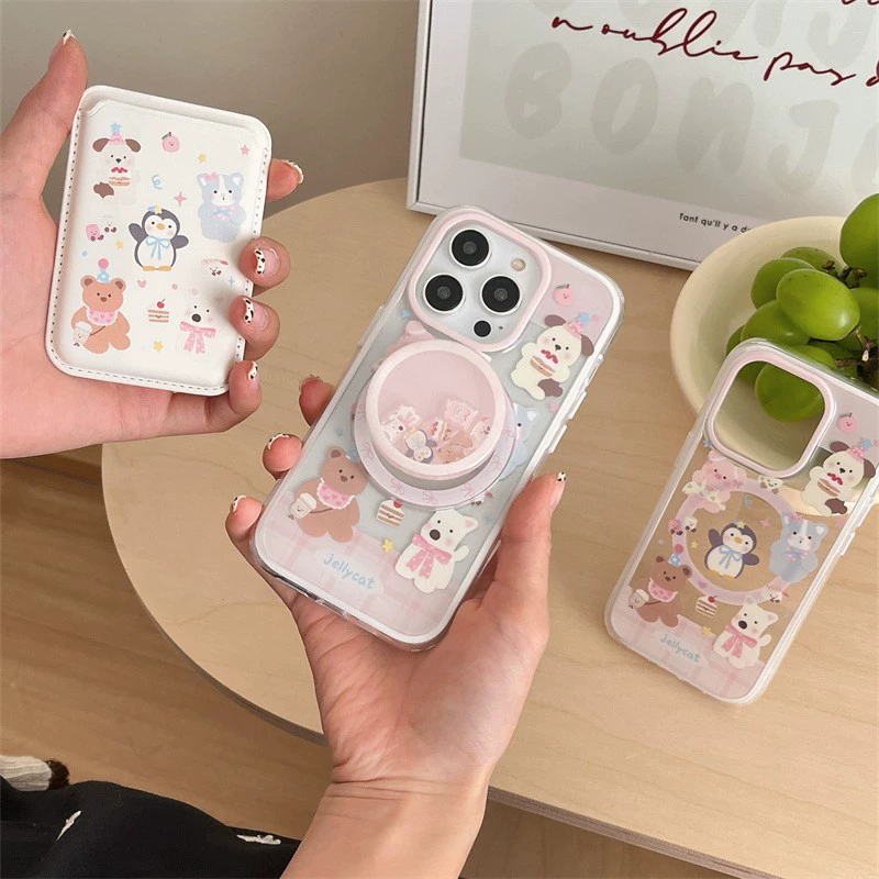 Phone Case (Apple) iPhone 13–17 Pro Max compatible, magnetic IMD design, card holder & grip