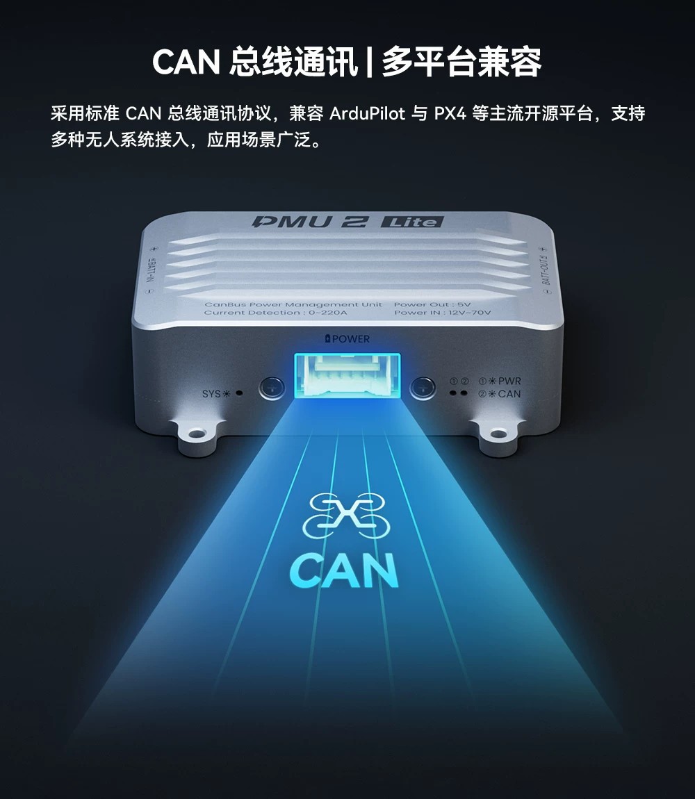 CUAV's new product CAN PMU 2 Lite power module 15V5V multi-device power supply 220APX4