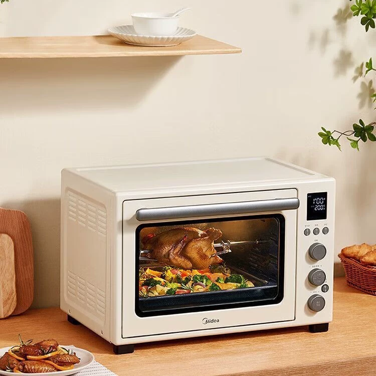 Кухонная электрическая духовка Мидитей (Midea) PT4012W с функцией воздушной жарки, умная эмалированная духовая камера 40 литров, горячий воздух, вихрь