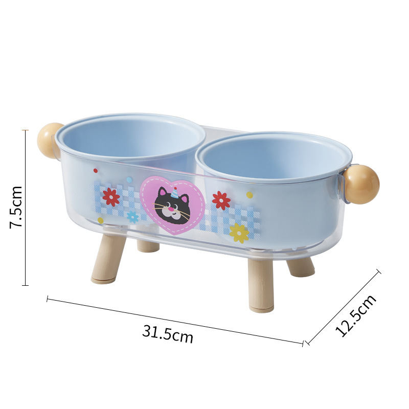 Tazón de mascotas de alto valor facial, alimentador de gatos antideslizante, antifolque, tazón de gato, tazón de acero inoxidable, tazón de perro de gran capacidad, tazón doble