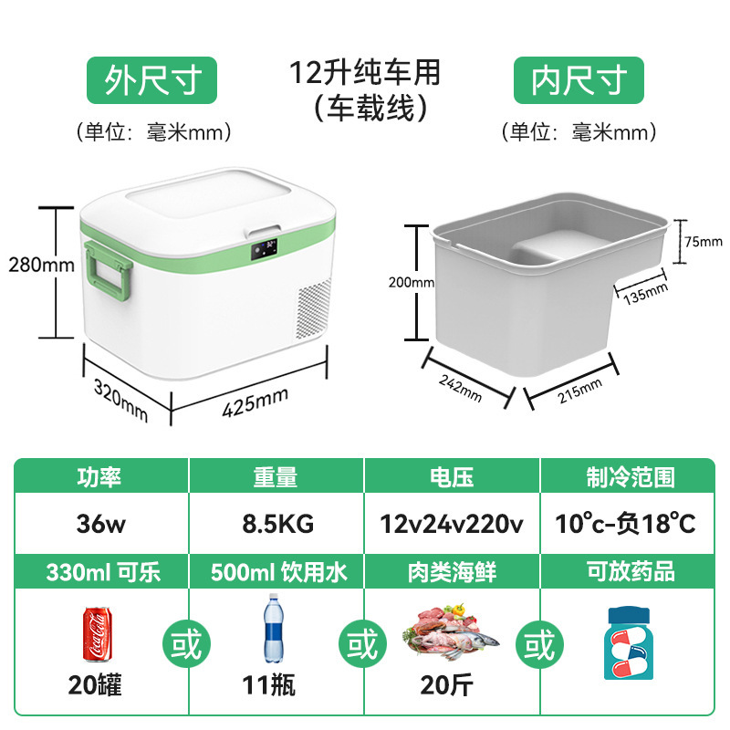 冰记2025新款车载冰箱车家两用12v24v220v压缩机制冷户外小型冰箱|undefined