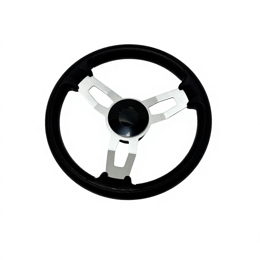 13.5inch Three-spoke stainless steel 304 foam soft grip ship steering wheel, yacht rudder wheel, marine steering wheel