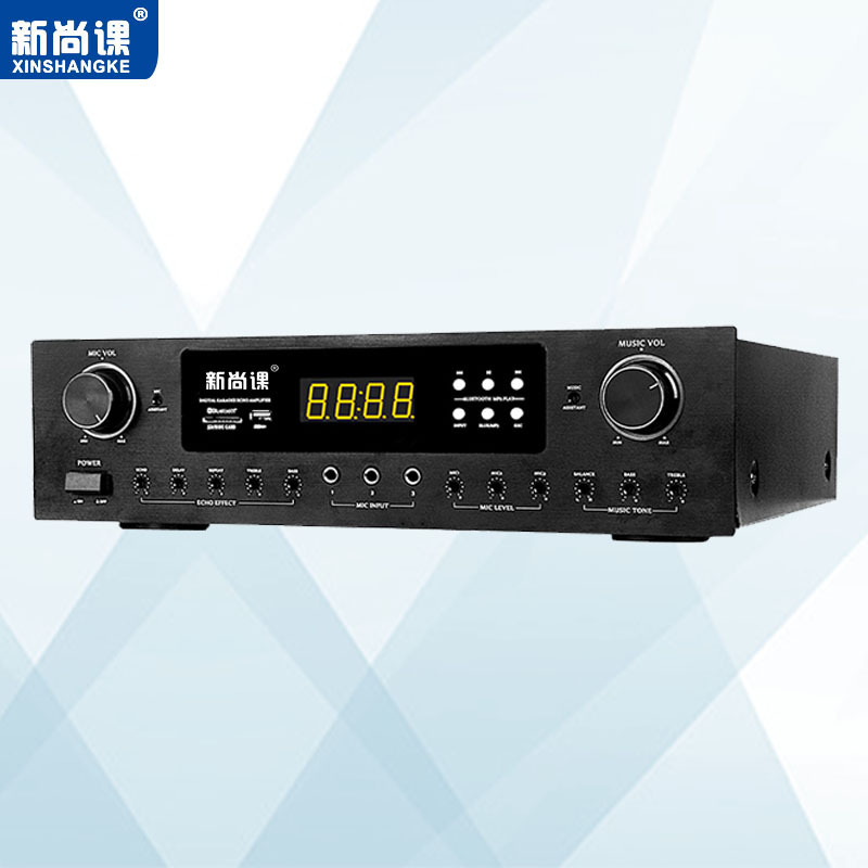 Frequencia gratuita karaoke doméstico combinado de alta potencia amplificador de tarjetas KTV sonido bluetooth USB amplificador de resistencia fija