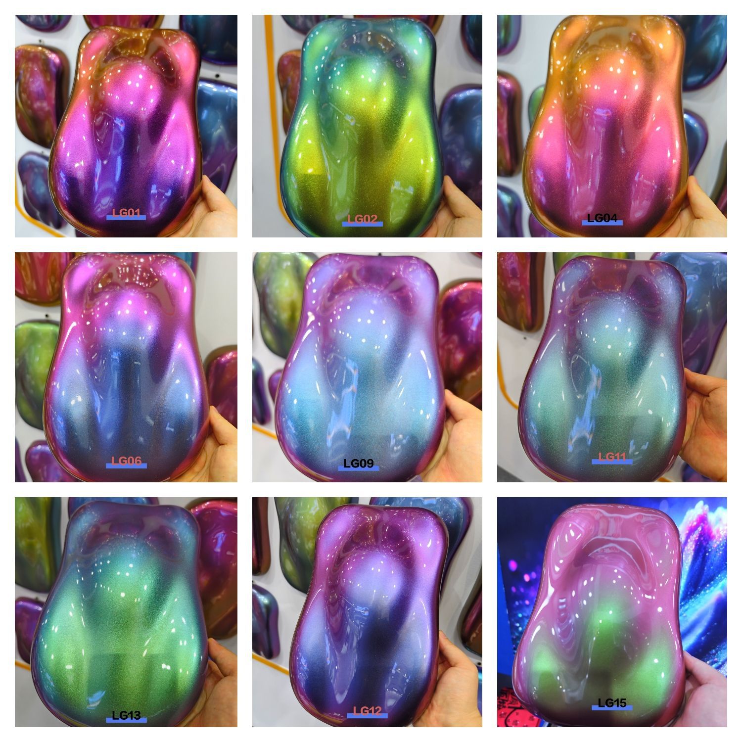 跨境批发实色金属珠光变色龙粉史莱姆火漆油漆工艺品变色龙粉 10g