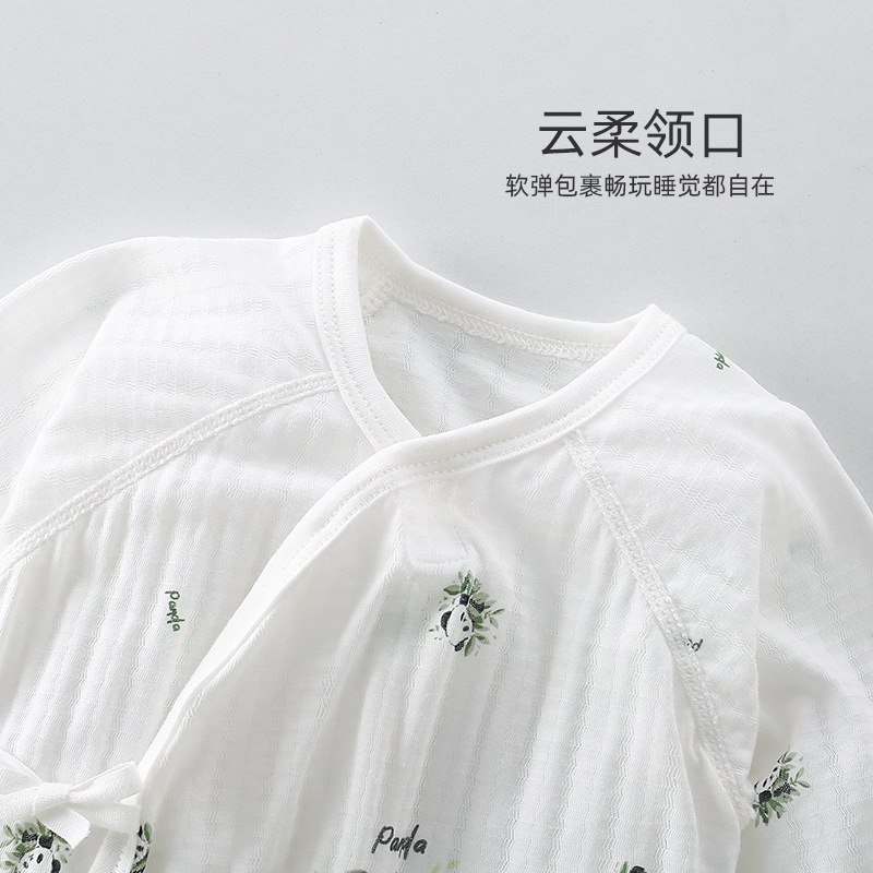 夏季嬰兒純棉哈衣薄款a類衣服長袖寶寶衣夏裝空調服新生兒連體衣