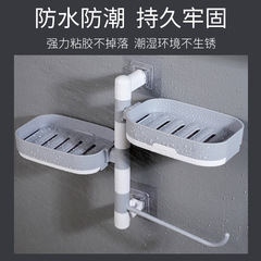 Rotating draining three-tier soap dispenser bathroom wall-mounted soap dispenser without drilling bathroom soap dispenser