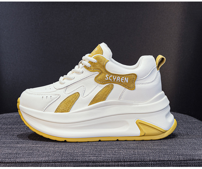 Giày sneaker nữ đế dày tăng chiều cao phong cách A-Gan mới thu đông 2025 — M2918 màu xám, M2918 màu vàng, M2918 màu xanh chi tiết 13