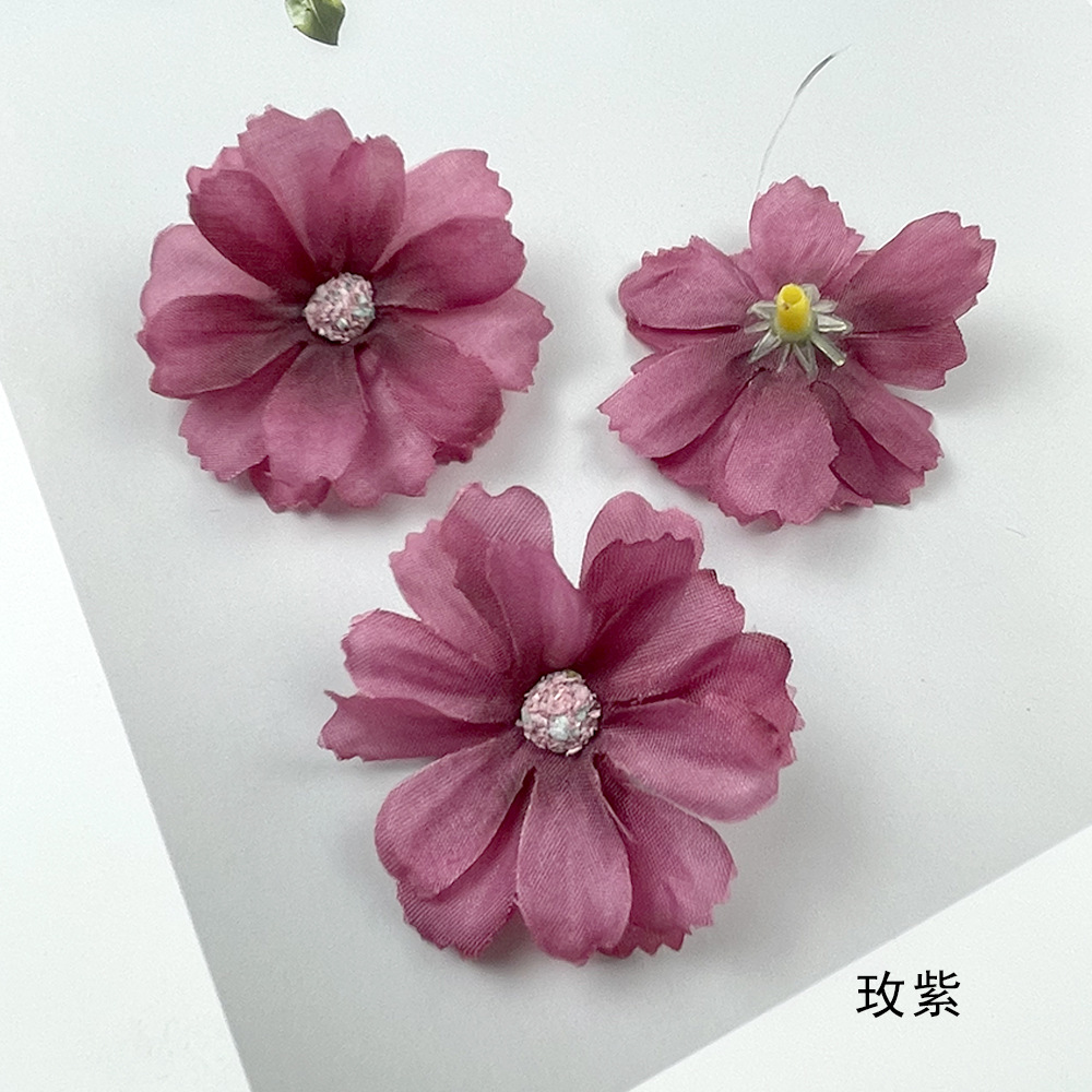 4.5cm núcleo de hierba flor de ciruela DIY hecha a mano material de ropa flores falsas flores decoración de pared de flores