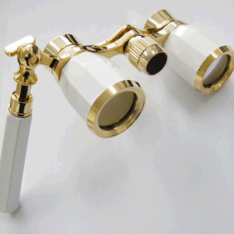 厂家批发复古金属手柄观剧镜看演唱会双筒望远镜欧式礼品望远镜