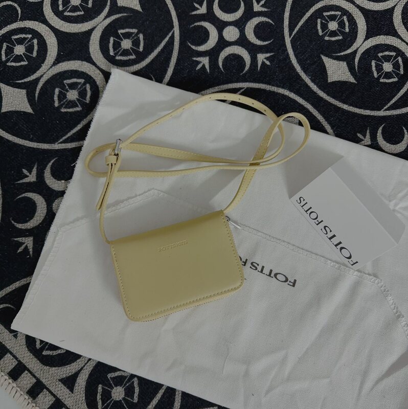 Ff Genuine Leather Korean Internet Celebrity Small Square Crossbody Bag Multi-Color Fashionable Matching Small Card Holder Waist Bag Crossbody