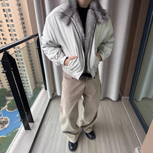 冬装新款狼王座山雕立领加厚情侣棉衣毛领外套一体毛男女同款棉服