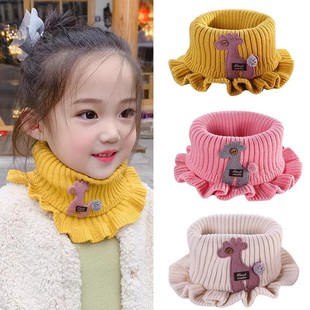 2024 Autumn and Winter Baby Scarf Women's Neck Cover Knitted Thickened Cute Boys and Girls Children's Winter Warm Deer Scarf