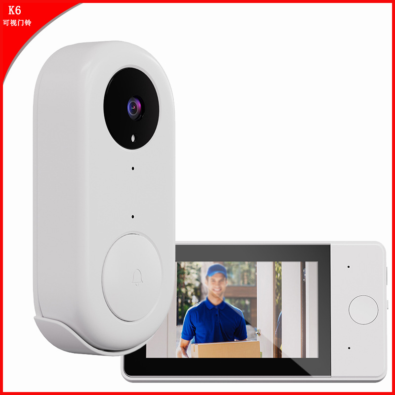 厂家4.3屏家用报警智能可视门铃 内置电池无线可视猫眼对讲门铃