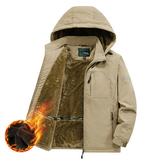 New Labor Protection Cotton-padded Jacket Winter Outdoor fleece-lined Thickened Casual plus size Jacket for Middle-aged and Elderly Overseers Overseers Men's Wear