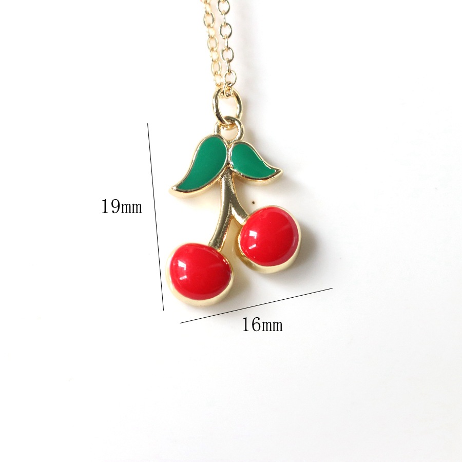Copper Material Wholesale Jewelry IG Style Cherry Copper Plating Pendant Necklace Cable Chain