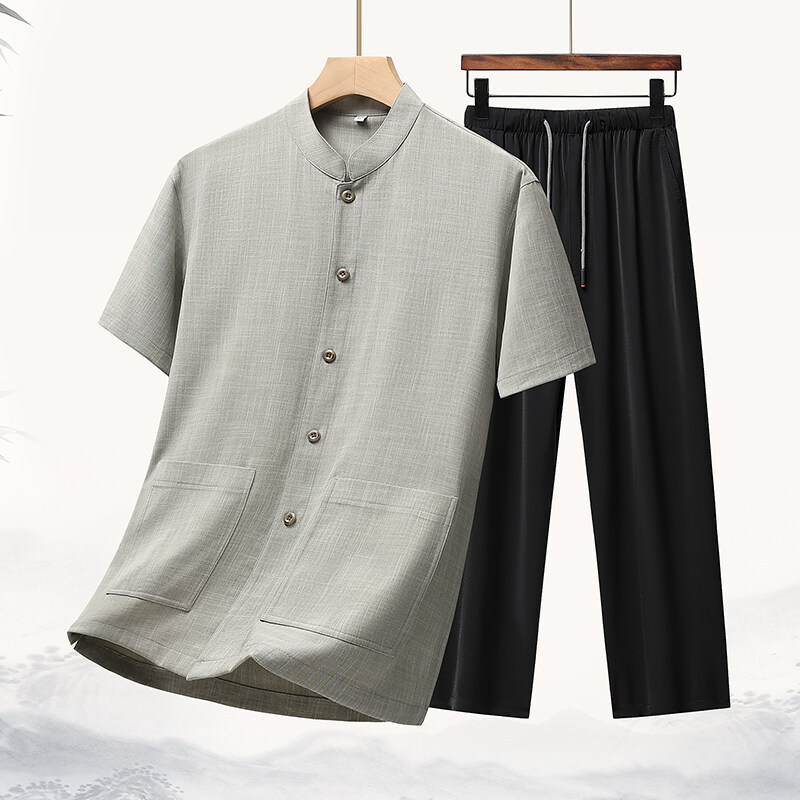 Summer solid color colored casual trousers for boys for elderly…