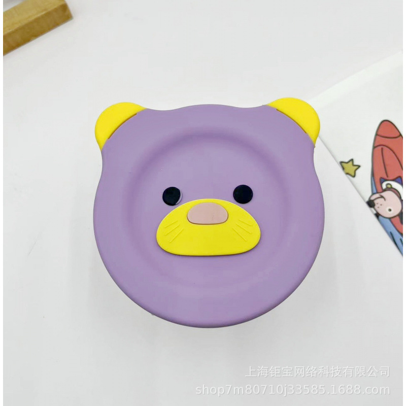 Cubierta de silicona de oso 240ml de alta borosilicona, caja de preservación de alimentos suplementarios, cubierta para bebés, caja de almuerzo, sellado fresco