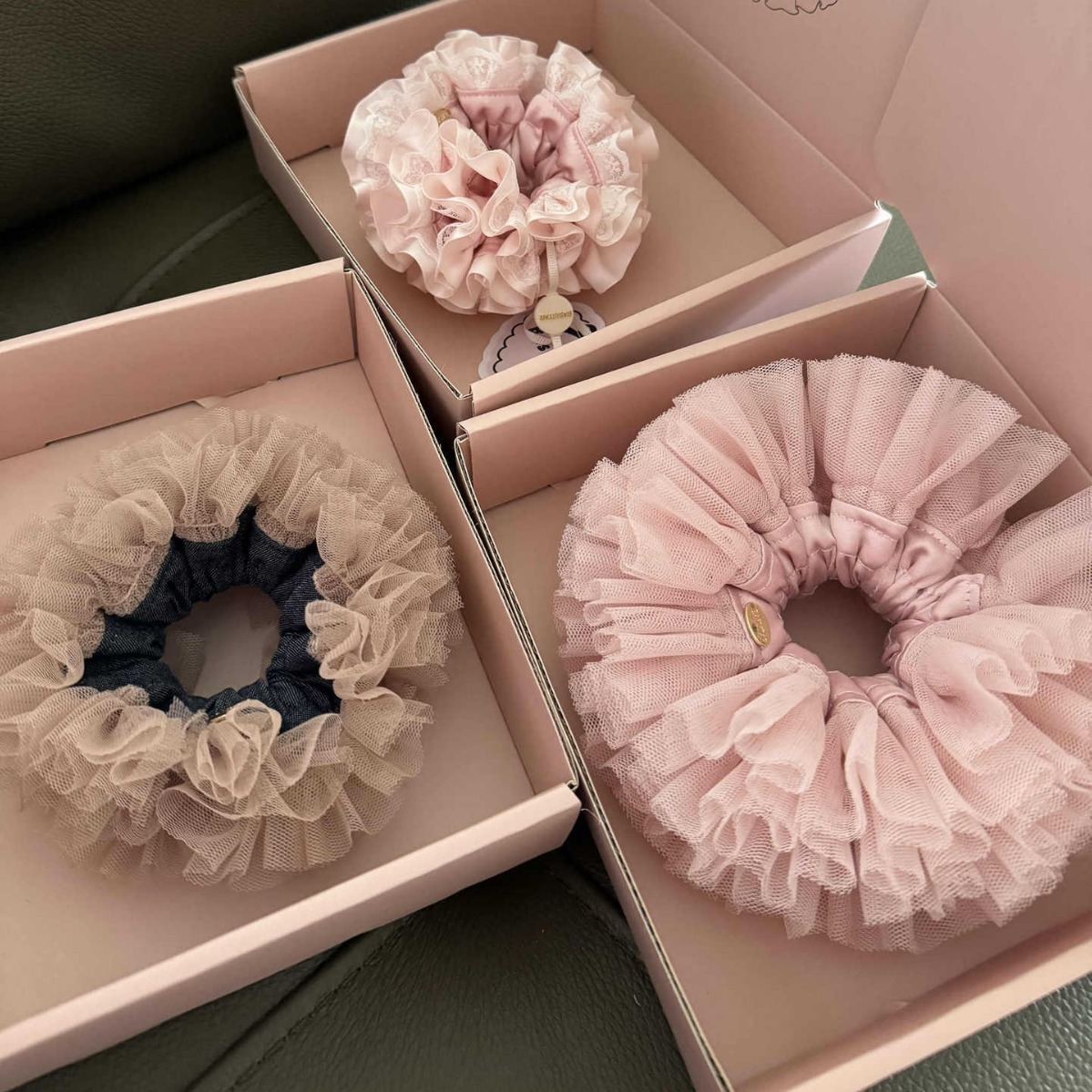 Basistar 法式重工蕾丝公主风芭蕾系列手作大肠发圈 天鹅少女发圈