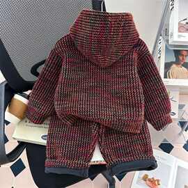 黁白男女童2025秋冬新款儿童中小童宝宝男孩冬季套装童装两件套连