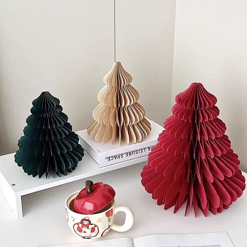 Decoraciones de Navidad, adornos de árbol de Navidad, colgantes de Navidad plegables, adornos de árbol de Navidad, árbol de mesa, árbol de Navidad